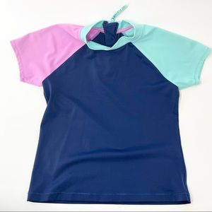 ATHLETA GIRL Color Blocked Rash Guard Size 12